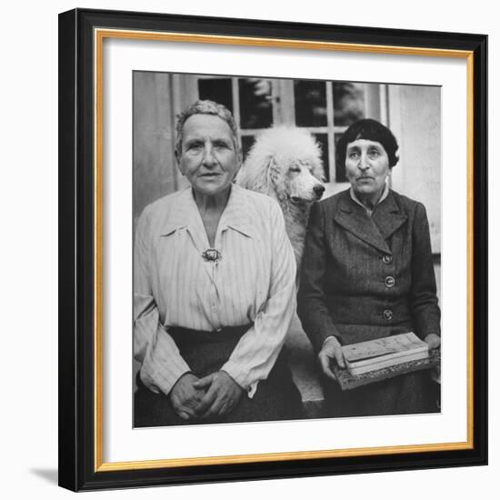 Author Gertrude Stein Sitting with Alice B. Toklas at a Villa-Carl Mydans-Framed Premium Photographic Print