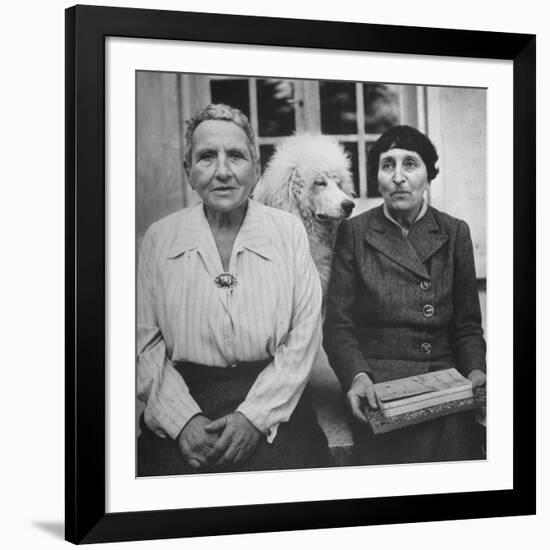 Author Gertrude Stein Sitting with Alice B. Toklas at a Villa-Carl Mydans-Framed Premium Photographic Print