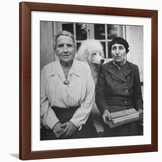 Author Gertrude Stein Sitting with Alice B. Toklas at a Villa-Carl Mydans-Framed Premium Photographic Print