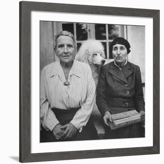 Author Gertrude Stein Sitting with Alice B. Toklas at a Villa-Carl Mydans-Framed Premium Photographic Print