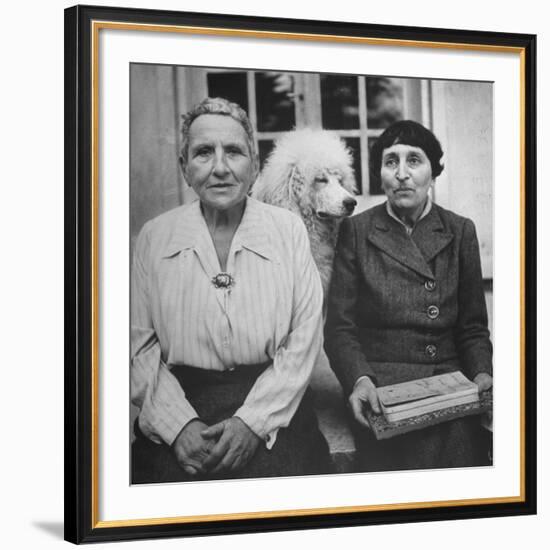 Author Gertrude Stein Sitting with Alice B. Toklas at a Villa-Carl Mydans-Framed Premium Photographic Print