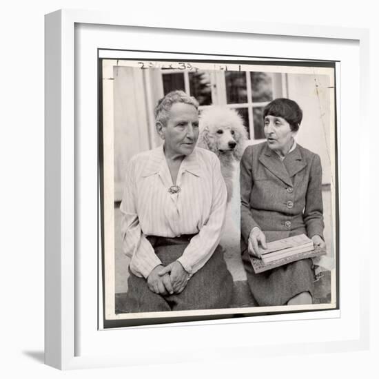 Author Gertrude Stein Sitting with Alice B. Toklas at a Villa-Carl Mydans-Framed Premium Photographic Print