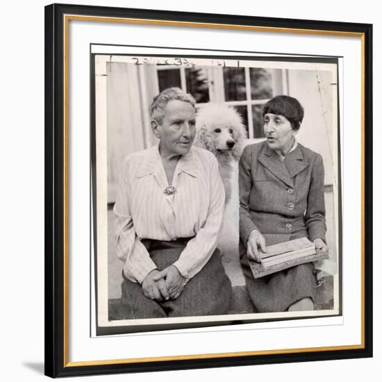 Author Gertrude Stein Sitting with Alice B. Toklas at a Villa-Carl Mydans-Framed Premium Photographic Print