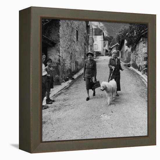 Author Gertrude Stein Walking with Alice B. Toklas and Their Dog-Carl Mydans-Framed Premier Image Canvas