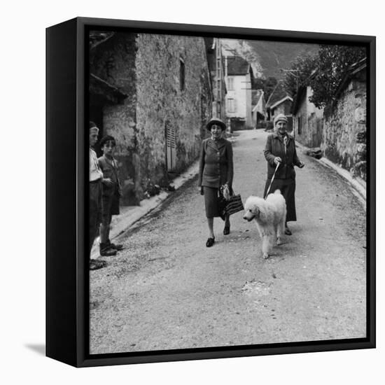 Author Gertrude Stein Walking with Alice B. Toklas and Their Dog-Carl Mydans-Framed Premier Image Canvas