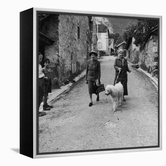 Author Gertrude Stein Walking with Alice B. Toklas and Their Dog-Carl Mydans-Framed Premier Image Canvas