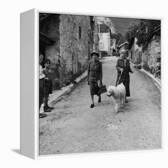 Author Gertrude Stein Walking with Alice B. Toklas and Their Dog-Carl Mydans-Framed Premier Image Canvas