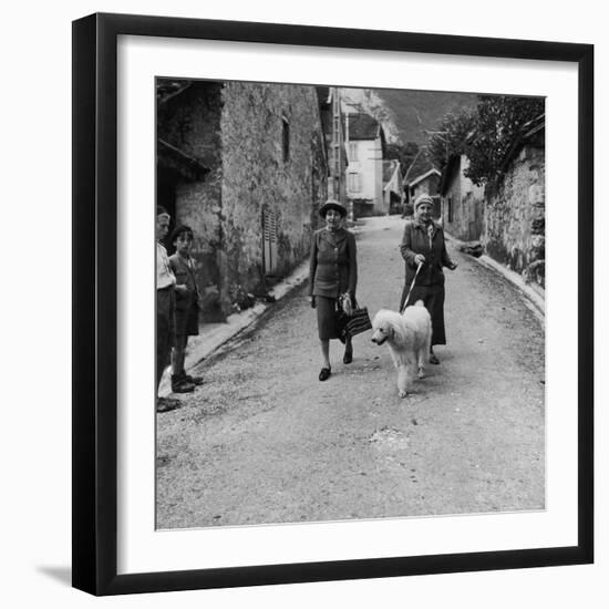 Author Gertrude Stein Walking with Alice B. Toklas and Their Dog-Carl Mydans-Framed Premium Photographic Print