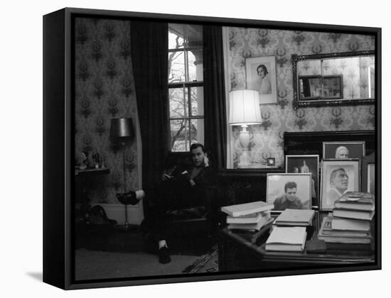 Author Gore Vidal at Home-Leonard Mccombe-Framed Premier Image Canvas