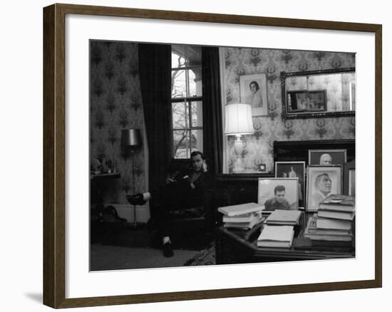 Author Gore Vidal at Home-Leonard Mccombe-Framed Premium Photographic Print