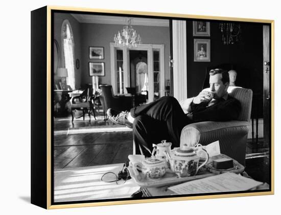 Author Gore Vidal at Home-Leonard Mccombe-Framed Premier Image Canvas