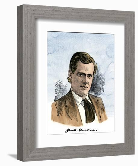 Author Jack London, with His Signature, 1903-null-Framed Giclee Print