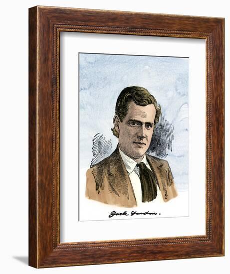 Author Jack London, with His Signature, 1903-null-Framed Giclee Print