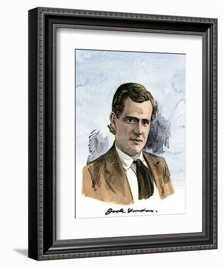 Author Jack London, with His Signature, 1903-null-Framed Giclee Print