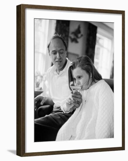 Author Roald Dahl and Daughter at Home-null-Framed Premium Photographic Print