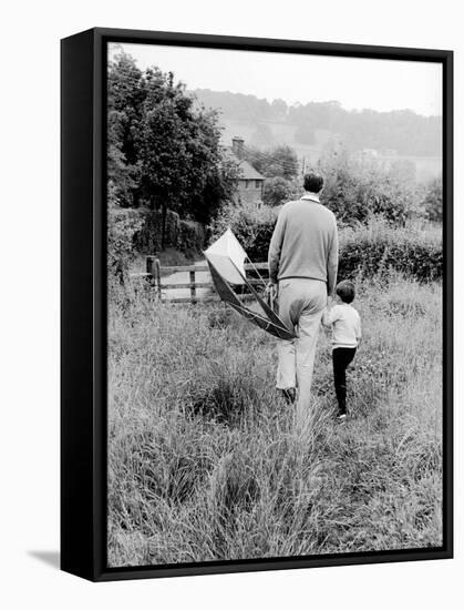 Author Roald Dahl and Son Theo at Home-Leonard Mccombe-Framed Premier Image Canvas