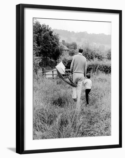 Author Roald Dahl and Son Theo at Home-Leonard Mccombe-Framed Premium Photographic Print
