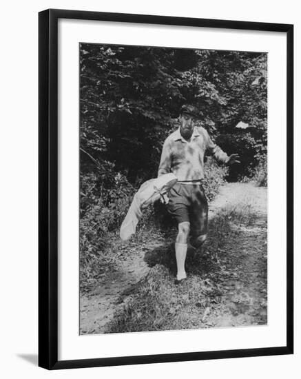 Author Vladimir Nabokov Chasing Butterflies-Carl Mydans-Framed Premium Photographic Print