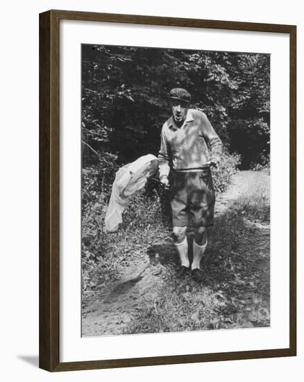 Author Vladimir Nabokov Chasing Butterflies-Carl Mydans-Framed Premium Photographic Print