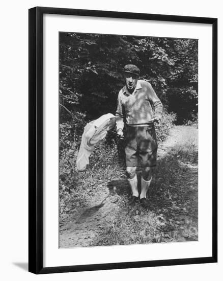 Author Vladimir Nabokov Chasing Butterflies-Carl Mydans-Framed Premium Photographic Print