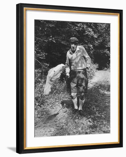 Author Vladimir Nabokov Chasing Butterflies-Carl Mydans-Framed Premium Photographic Print