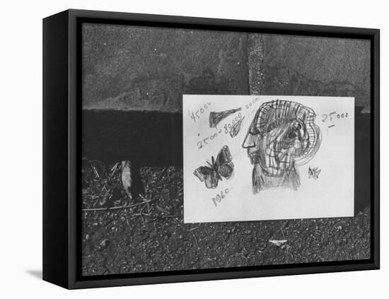 Author Vladimir Nabokov's Doodlings-Carl Mydans-Framed Premier Image Canvas