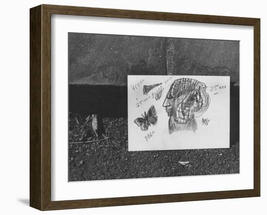 Author Vladimir Nabokov's Doodlings-Carl Mydans-Framed Photographic Print