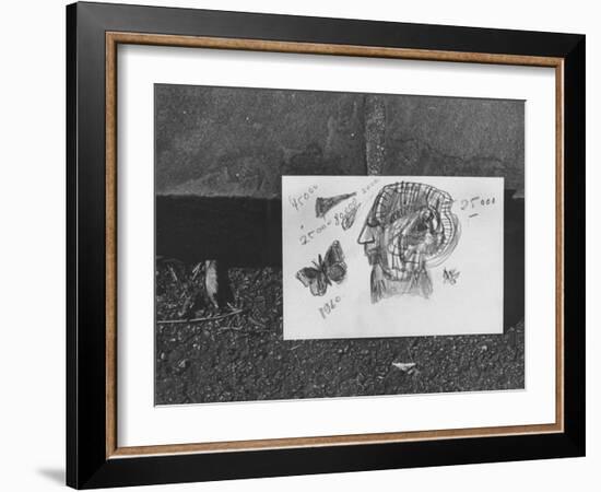 Author Vladimir Nabokov's Doodlings-Carl Mydans-Framed Photographic Print