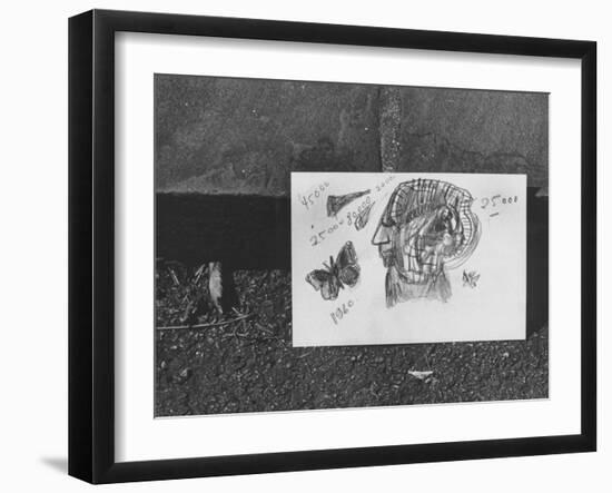 Author Vladimir Nabokov's Doodlings-Carl Mydans-Framed Photographic Print