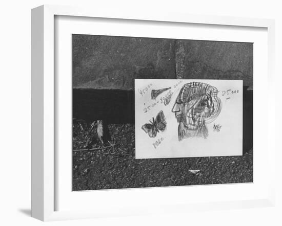 Author Vladimir Nabokov's Doodlings-Carl Mydans-Framed Photographic Print