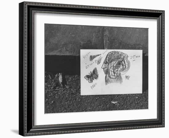 Author Vladimir Nabokov's Doodlings-Carl Mydans-Framed Photographic Print