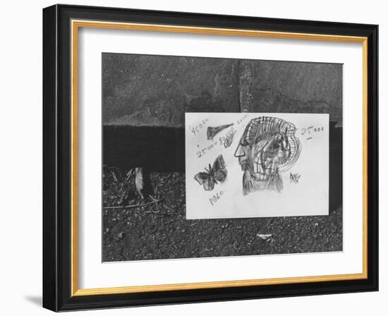 Author Vladimir Nabokov's Doodlings-Carl Mydans-Framed Photographic Print