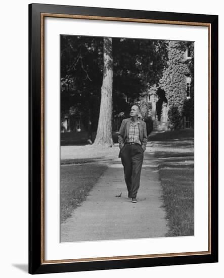 Author Vladimir Nabokov Walking Down Sidewalk-Carl Mydans-Framed Premium Photographic Print