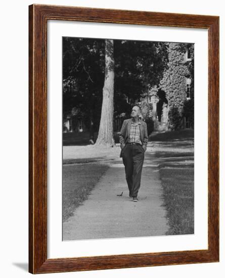 Author Vladimir Nabokov Walking Down Sidewalk-Carl Mydans-Framed Premium Photographic Print