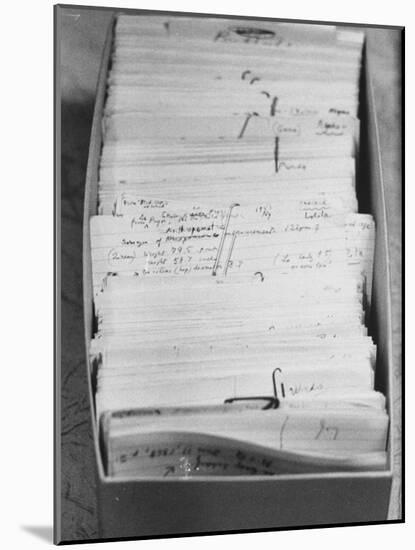 Author Vladimir Nabokovs Researched Materials on File Cards for His Book Lolita-Carl Mydans-Mounted Photographic Print