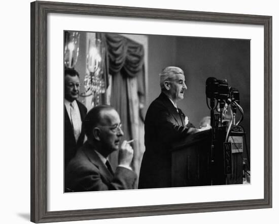 Author William Faulkner Making a Speech Upon Receiving the National Book Award-Peter Stackpole-Framed Premium Photographic Print