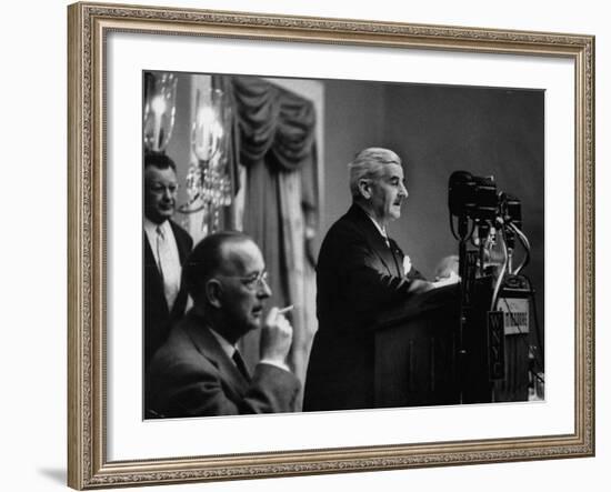 Author William Faulkner Making a Speech Upon Receiving the National Book Award-Peter Stackpole-Framed Premium Photographic Print