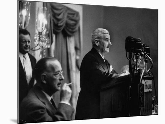 Author William Faulkner Making a Speech Upon Receiving the National Book Award-Peter Stackpole-Mounted Premium Photographic Print