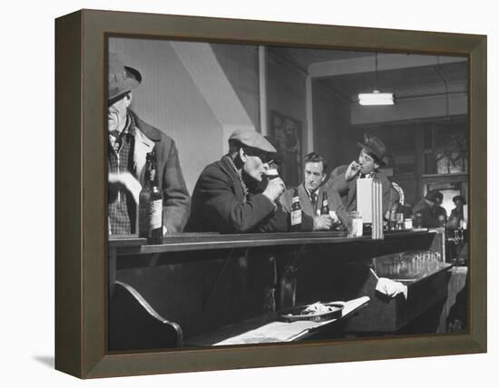 Author William T. Bushman Sitting at a Bar-Frank Scherschel-Framed Premier Image Canvas