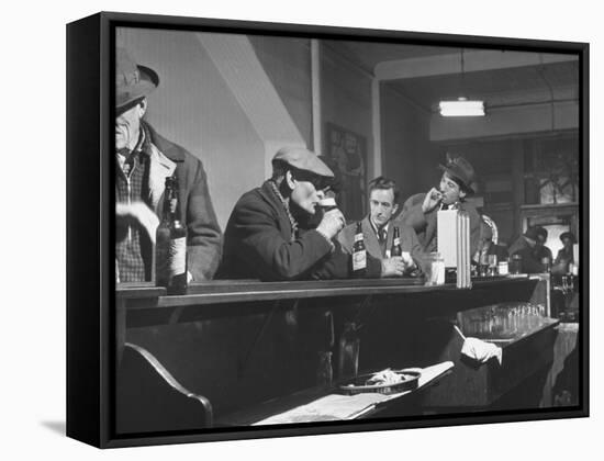 Author William T. Bushman Sitting at a Bar-Frank Scherschel-Framed Premier Image Canvas