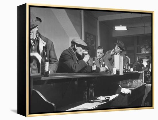 Author William T. Bushman Sitting at a Bar-Frank Scherschel-Framed Premier Image Canvas