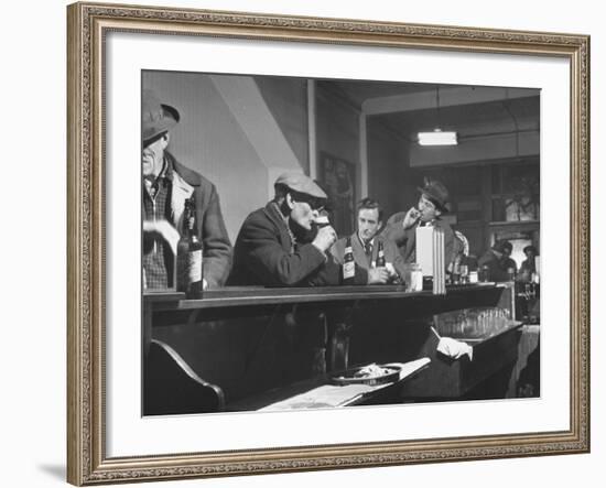 Author William T. Bushman Sitting at a Bar-Frank Scherschel-Framed Premium Photographic Print