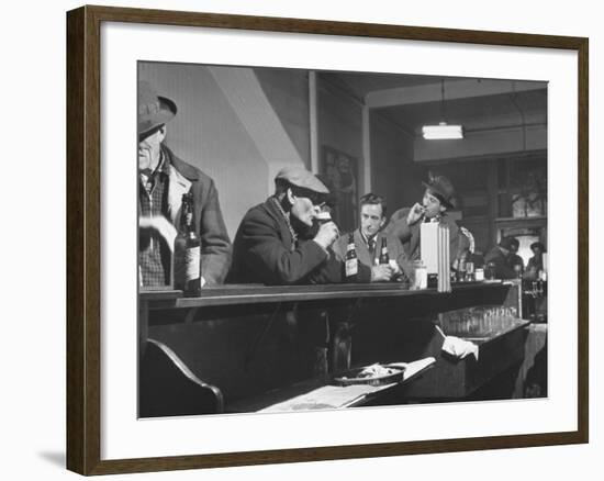 Author William T. Bushman Sitting at a Bar-Frank Scherschel-Framed Premium Photographic Print