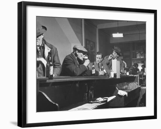 Author William T. Bushman Sitting at a Bar-Frank Scherschel-Framed Premium Photographic Print