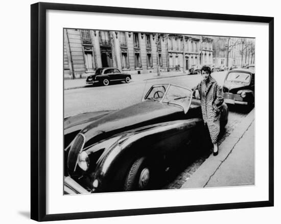 Authoress Francoise Segan Standing Beside Her Jaguar-Thomas D^ Mcavoy-Framed Premium Photographic Print
