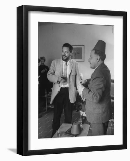 Authors Gerald Durrell and His Brother Lawrence Durrell Chatting at Family Home on Island of Jersey-Loomis Dean-Framed Photographic Print