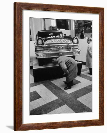 Auto Exhibit in the Soviet Pavilion, at Brussels World's Fair-Michael Rougier-Framed Photographic Print