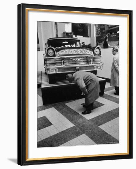 Auto Exhibit in the Soviet Pavilion, at Brussels World's Fair-Michael Rougier-Framed Photographic Print