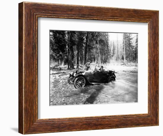 Auto Fording Clear Creek, Yakima, 1918-Asahel Curtis-Framed Giclee Print