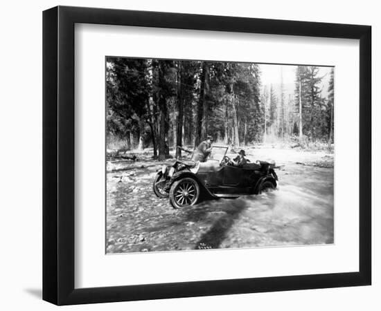 Auto Fording Clear Creek, Yakima, 1918-Asahel Curtis-Framed Giclee Print